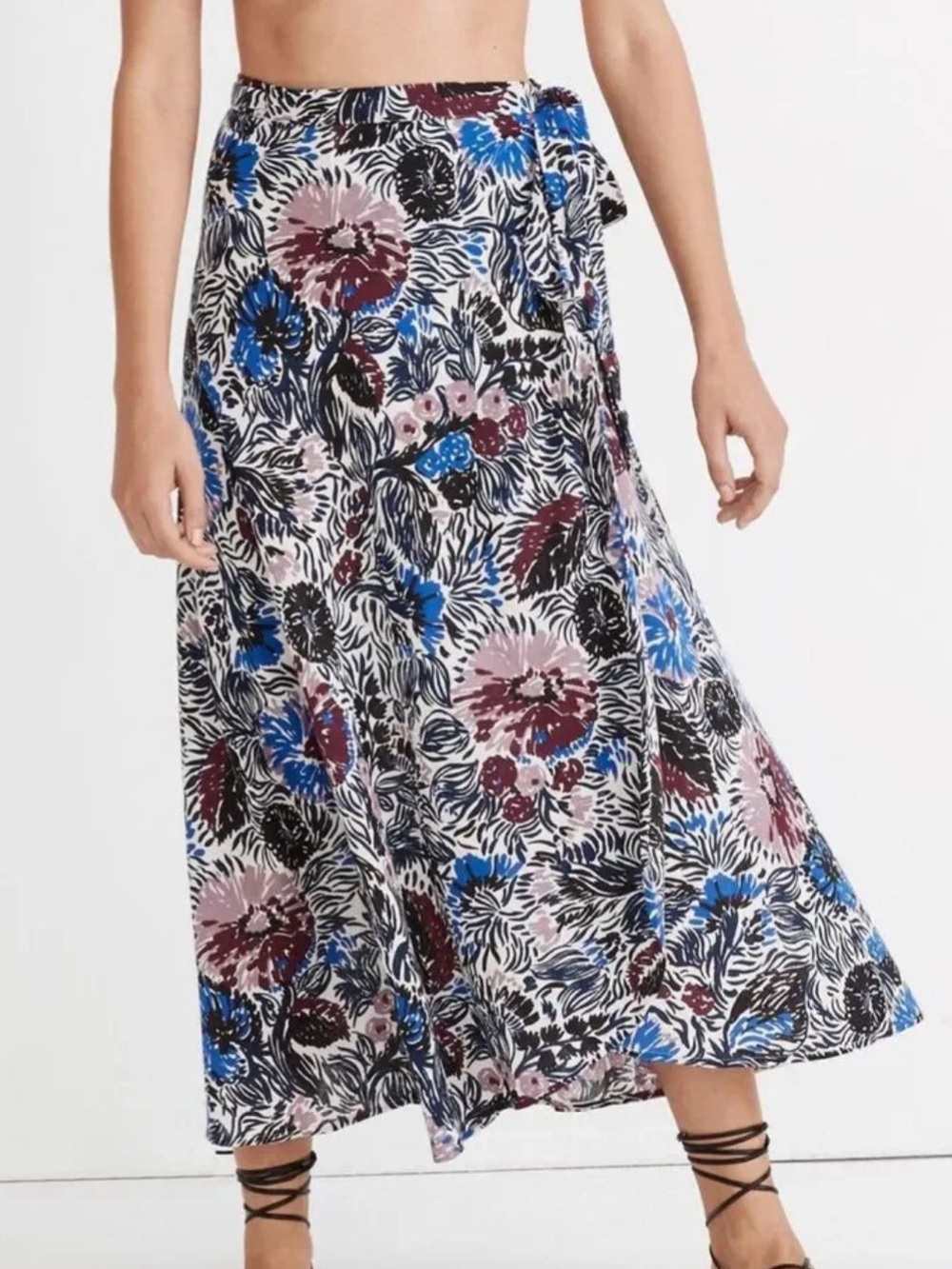 Madewell Floral Wrap Skirt in Dutch Garden